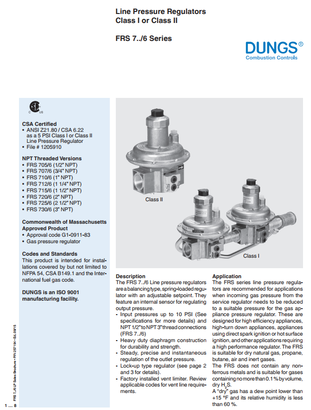 Van điều áp gas FRS7.../6DUNGS Cao Đạt TAE Co.,LTD